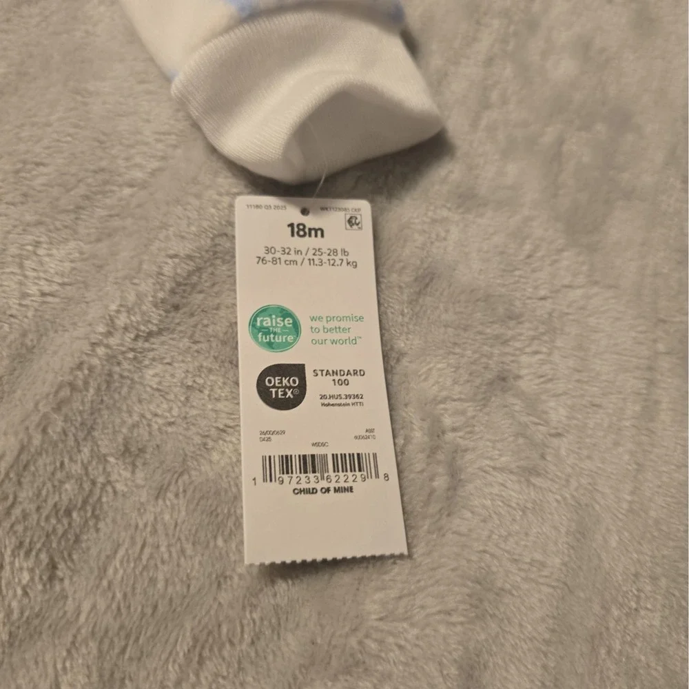 Carter's Baby Girls Cute Snowglobe Cozy Soft Fleece Long Sleeve PJs White 18 mos